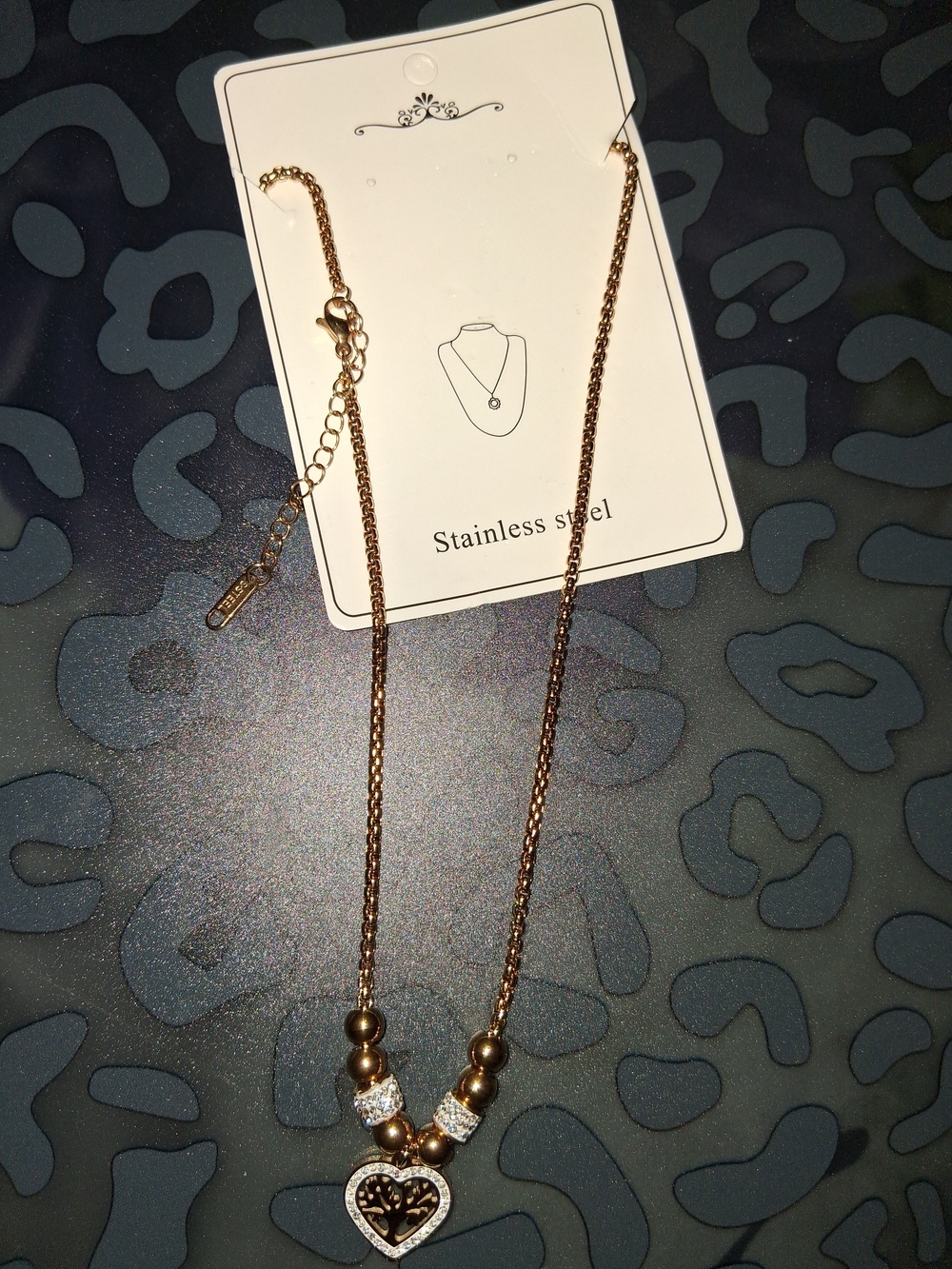 Stainless Steel Gold Heart Pendant Necklace